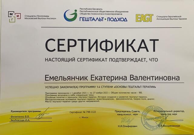 Гешталь 1-я ступень